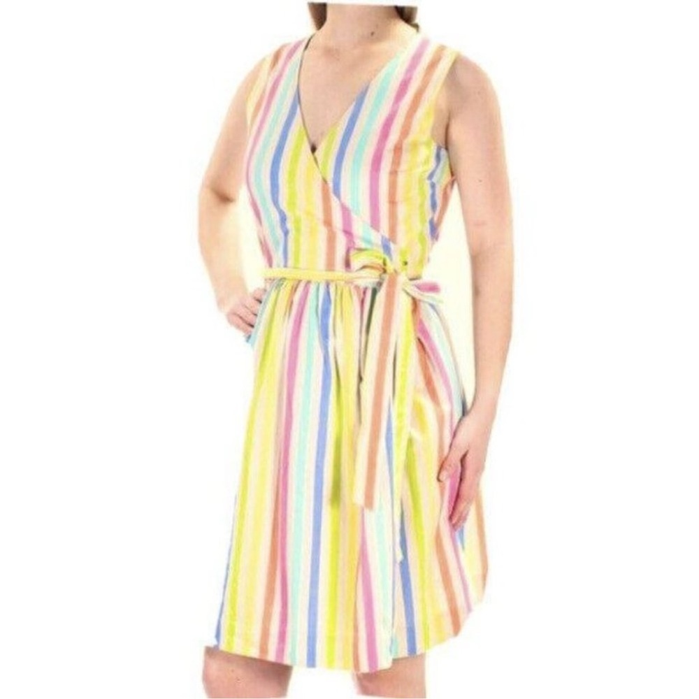 Tommy Hilfiger Rainbow Stripe Pastels Wrap Dress